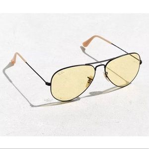 ray ban yellow aviator sunglasses